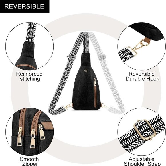 Small Sling Bag Women Vegan PU Leather Lightweight Travel Daily Use - Picture 5 of 7